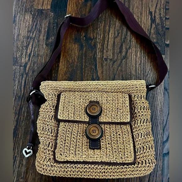 Brighton Handbags - *SALE* NWOT BRIGHTON Raffia Straw Crossbody Bag with 2 Big Buttons
